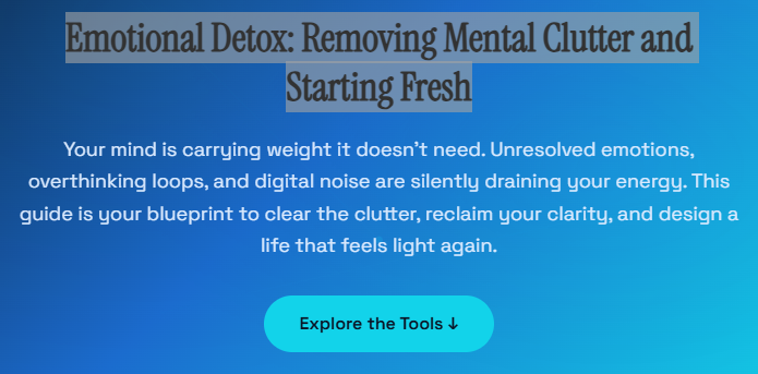 Emotional Detox: Removing Mental Clutter and Starting Fresh